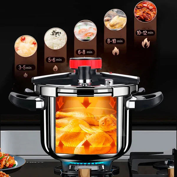 [Leve 2 Pague 1] Panela de Pressão MasterTurbo Aço Inoxidável - À Prova De Explosões + BRINDE: Kit Utensílios