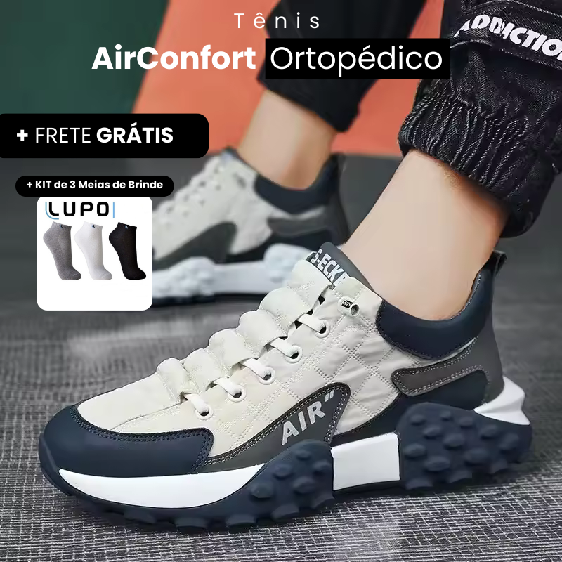 Tênis Ortopédico AirConfort + KIT de 3 Meias de Brinde