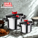 [Leve 2 Pague 1] Panela de Pressão MasterTurbo Aço Inoxidável - À Prova De Explosões + BRINDE: Kit Utensílios